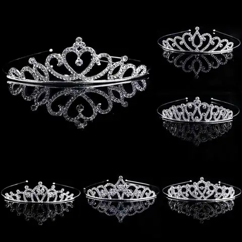 Rhinestone Royal Queen Princess Crown Crystal Wedding Tiaras for Women Headband Bride Hair Accessories Fashion Hair Jewelry