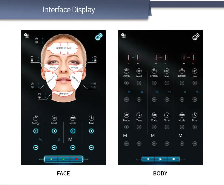 Elettrostimolazione facciale professionale Emrf Face Ems RF Face Lifting Machine PEFACE Sculpt Face Pads dispositivo massaggiatore