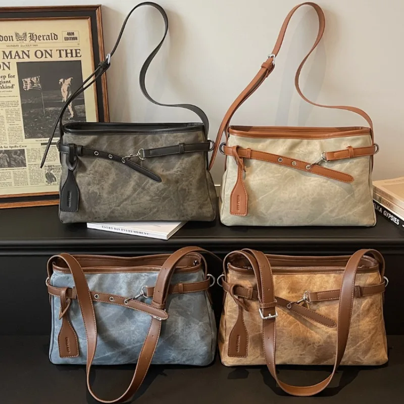 

Solid Color Diaper Bag For Women Leather Satchel Fashionable Crossbody Bag Popular Classic Elegant High End
