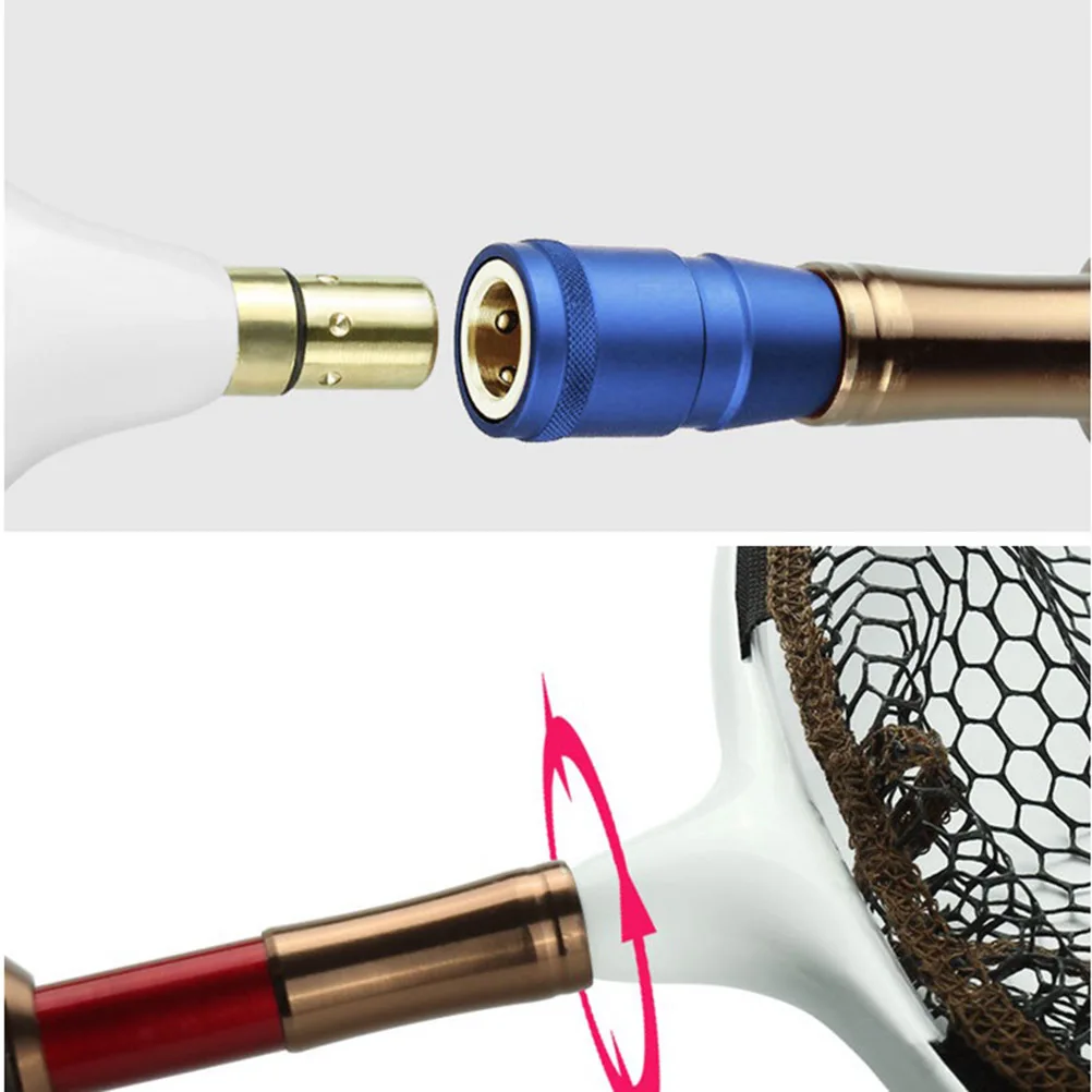 

Landing Net Adapter Strong Stainless Steel Fishing Mesh Joint Multi-Functional 8mm Screw Hole Blue Screw Joint