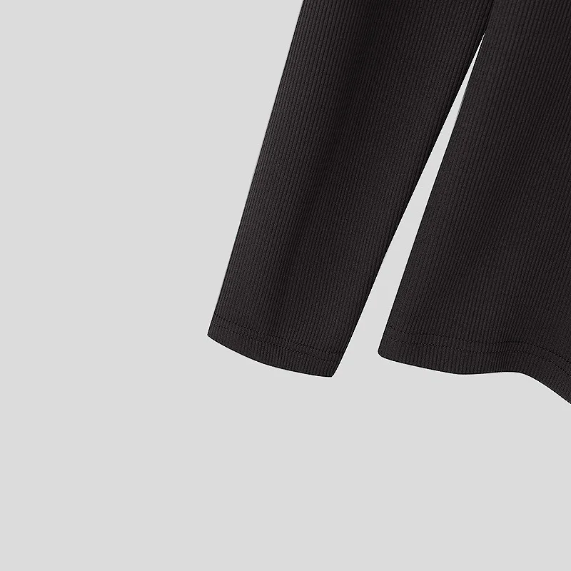 Frühling 2025, Neue Mode Für Männer Taste Rollkragen T-shirt Einfarbig Langarm Freizeit Streetwear Beliebte Slim-fit grundlegende Hemd – Detail 6