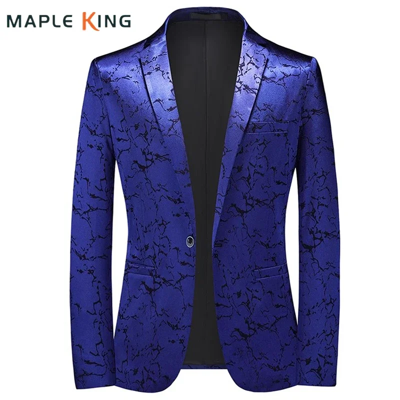 

Men Blazers Hombre Casual Steampunk Coat Chaquetas Hombre Luxury Print Elegantes Blazer Fiesta Wedding Men Dress Suit Jacket