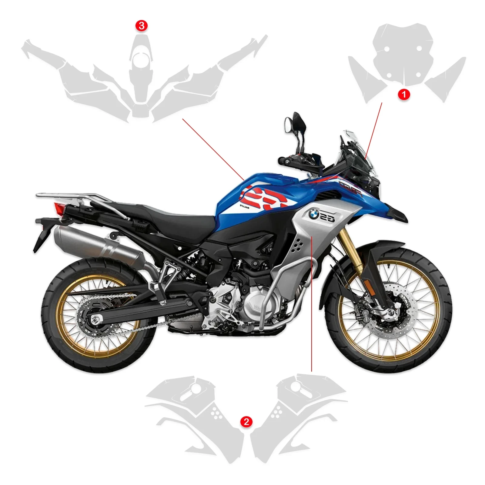 For BMW F850GS ADV F850 GS Adventure TPU PPF Protective Film Fairing Anti-scratch Bodykit Protection PPF Paint Protective Film