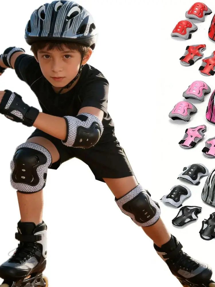 AliExpress NONE Bicycle Sport Protective Gear Set Adjustable Kids Safety Skating Helmet Pad Set 48-55cm for Skateboard/Bike/Skating/Cycling