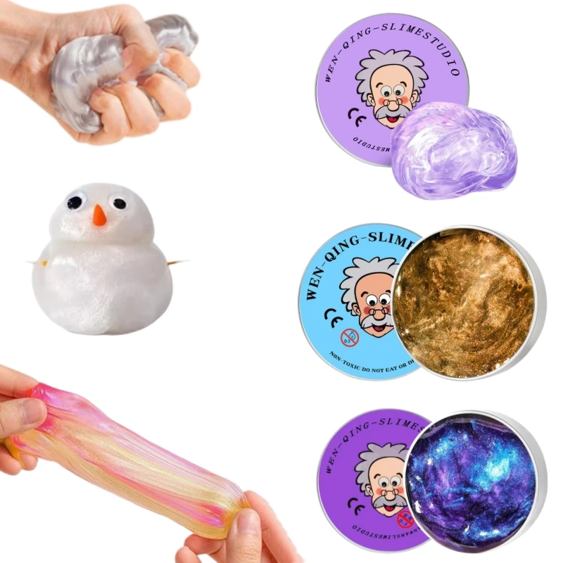 Liquid Glass Mud Non-Newtonian Fluid Pinchable Soft Rebound Decompression Toy Transparent Clay Children's Toy Birthday Gift