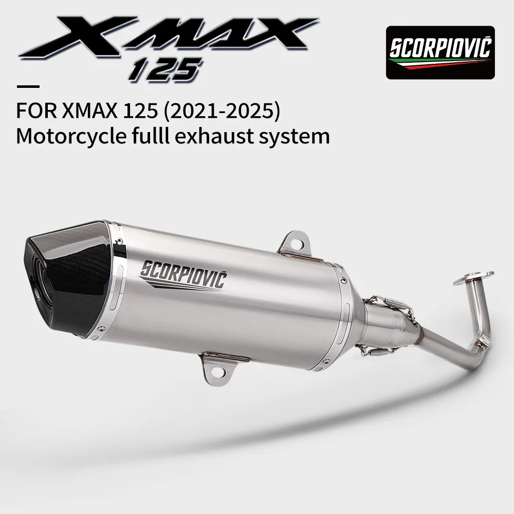 Adatto per XMAX125 X MAX125 XMAX 125 Tubo connettore Tubo di collegamento anteriore Sistema di scarico completo 2021-2025