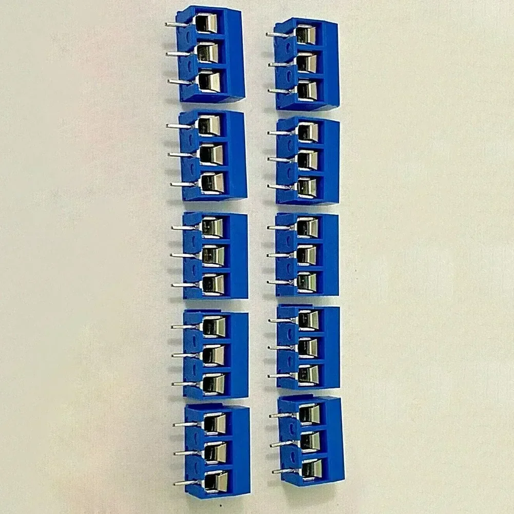 10pcs KF301-3P Terminal Blocks 3-Pin 5.08mm Blue Connect Terminal Connectors Screw Wire Adapter For DIY PCB Board Electronics