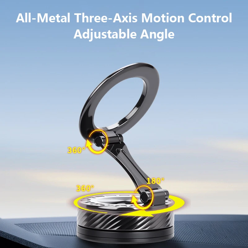 

Автомобильный держатель для телефона на присоске, вращающийся и складной автомобильный центральный консоль, многофункциональный вакуумный магнитный держатель для телефона