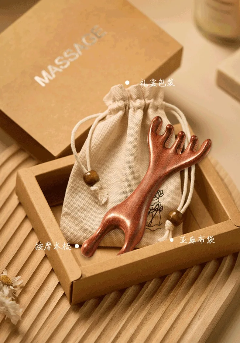 1Pc Wood Body Meridian Massage Wide Tooth Comb Face Eye Shoulder Neck Comb Acupuncture Therapy Blood Circulation Guasha Tool