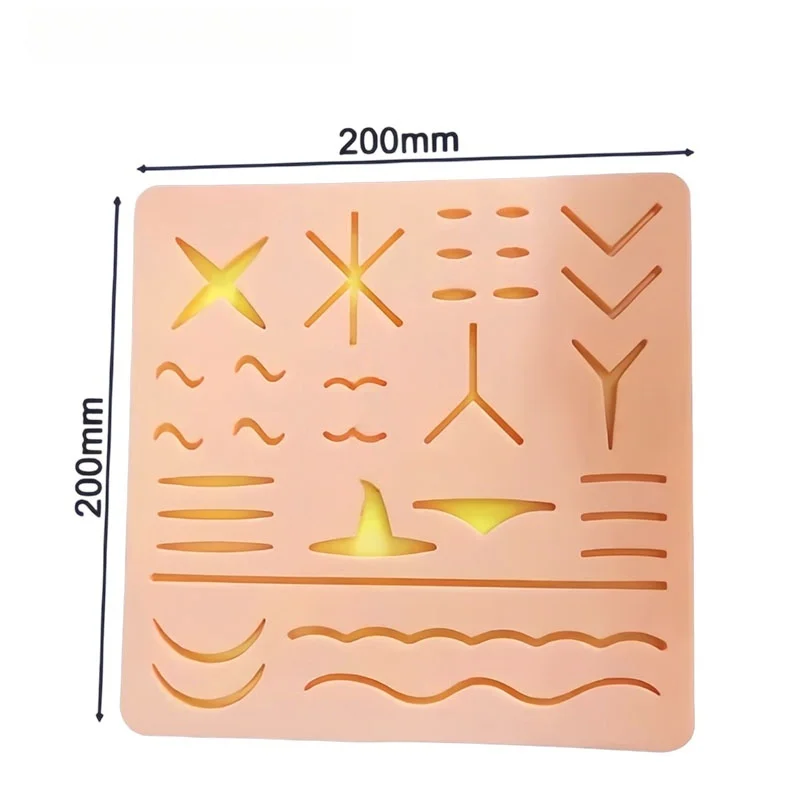 1Pcs Multi-Layer Suturing Module: Practice Tying Knots on A Simulation of Human Skin—Silicone Medical Training Model
