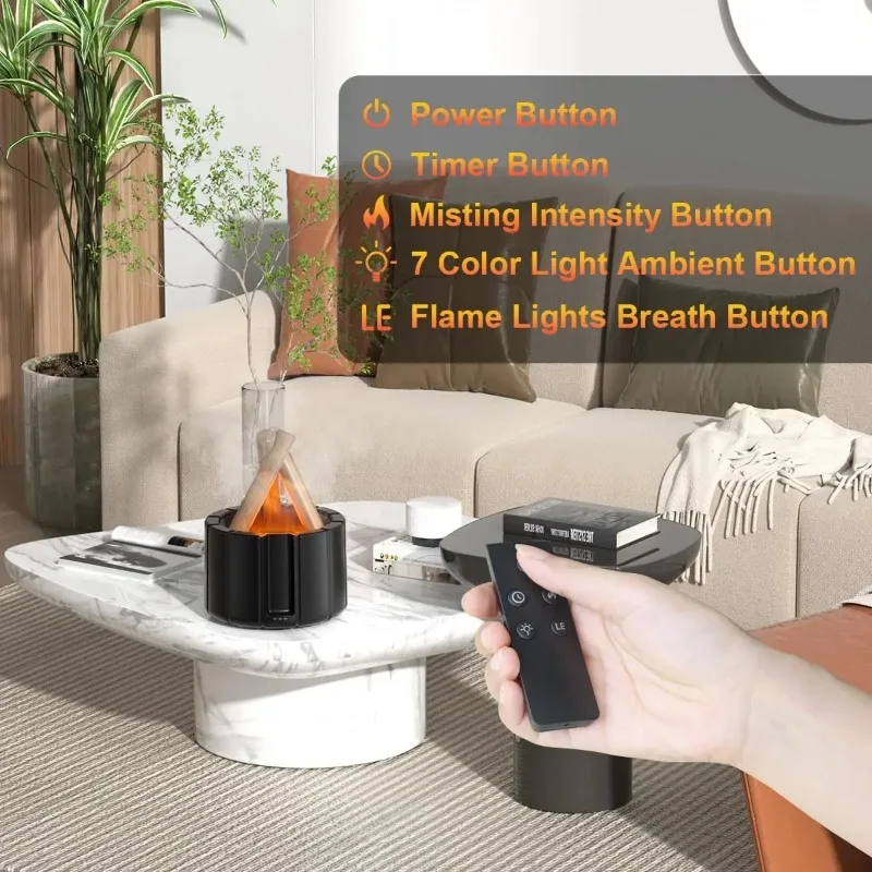 Air Humidifier Campfire Aromatherapy Essential Oil Diffuser Automatic Shut-Off Ultrasonic Cold Mist Aromatherapy Diffuser