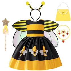 Toddler Girls Halloween Cosplay Animal Bee Costume Christmas Carnival Newborn Princess Elegant Birthday Party Cute Baby Clothes