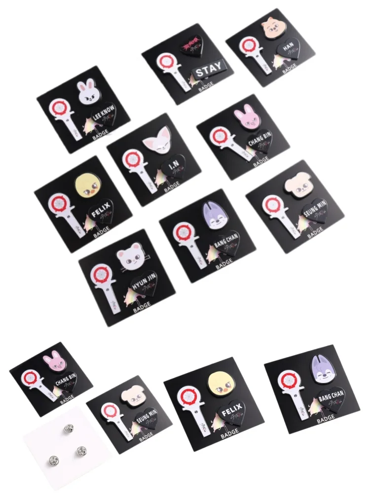 Mini broche pour enfants errants, accessoires de décoration, ensemble de trois pièces SKZOO, mini sac animal, vêtements, broche de décoration personnalisée