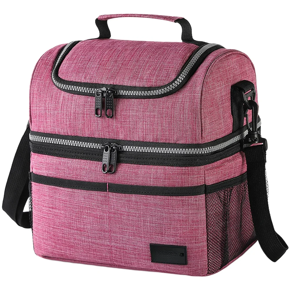 

Waterproof Meal Carrier Gray,Black,Purple,Rose Red Insulated Lunch Bag PEVA Waterproof Lining For Work For School