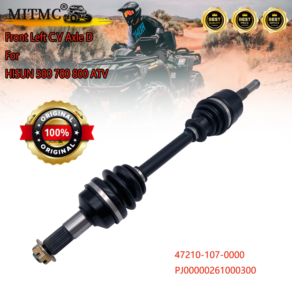 

Original Front Left Axle Shaft C.V Axle D For HISUN 500 700 800 ATV 47210-107-0000 PJ00000261000300