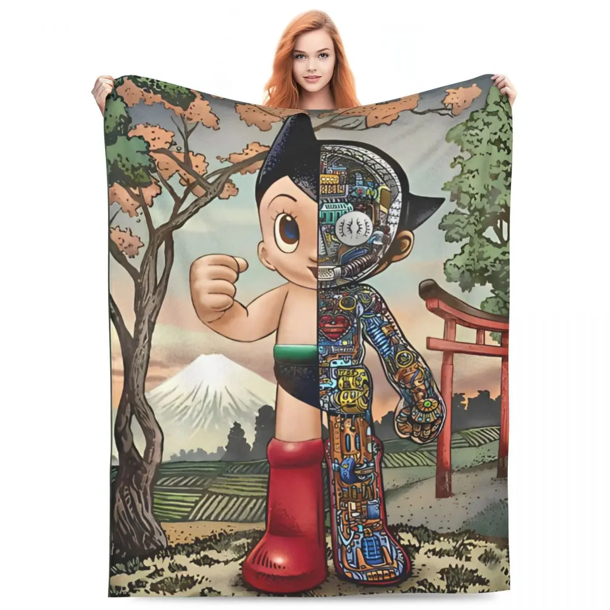 Anime Astroboy Cobertor para o Quarto, Colcha Cozy, Super Quente, Veludo, Fofos, Cool Robot, Casa, Astro Boy