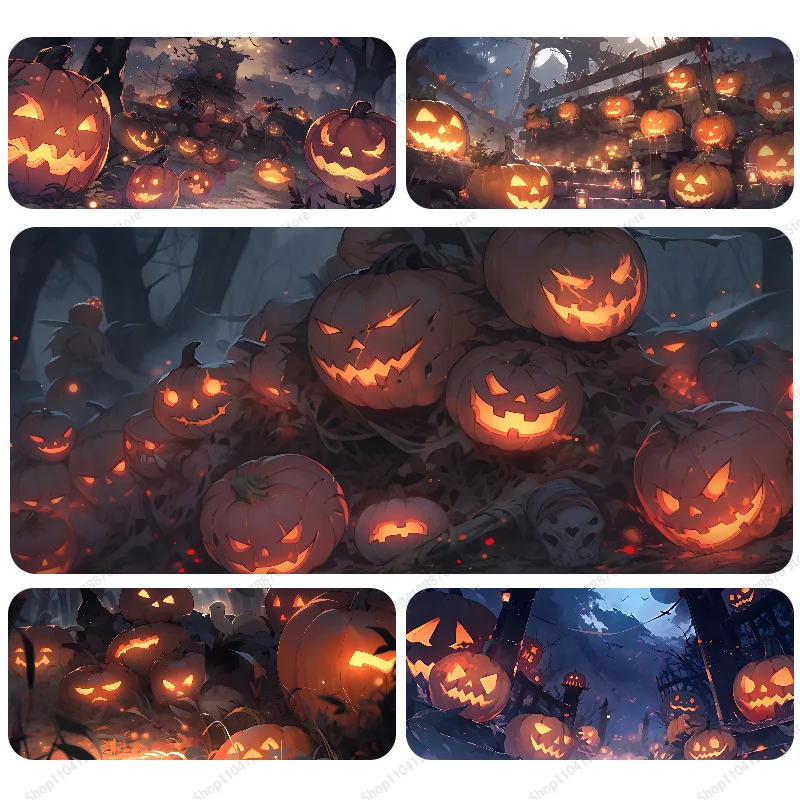 Halloween Pumpkin Mousepad Gaming Mouse pad Gamer Pc Accessories Deskmat Keyboard Mat Desk Protector Mause Pads