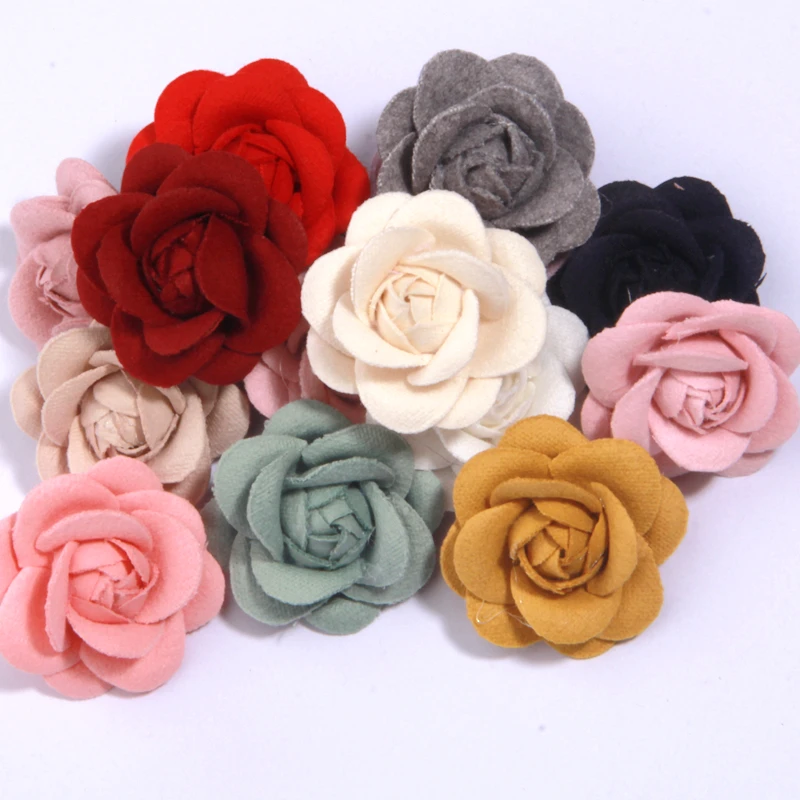 10 szt. 4cm 1.6 "sztuczny tkanina różowa kamelii kwiaty dekoracyjne ślubna dekoracja do rękodzieła z wieńcem do scrapbooking