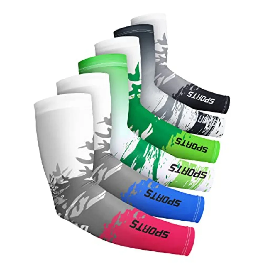 

6 Pairs Arm Sleeve UV Sun Protection Sleeves ing Sports Sleeve Anti Slip Ice Silk Warmers Arm Covers for Men Women