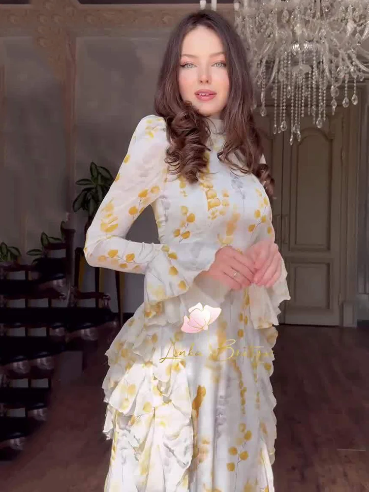 slim fit dress slacks Dusty Purple Chiffon Long Sleeve Fashion Elegant Prom Dresses,PD00346 –  AlineBridal main image 1