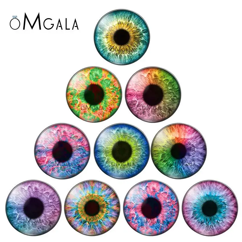 In Pairs Round Dome Dragon Doll Toy Eyes Photo Glass Cabochon 10-30mm DIY Jewelry Findings for Pendants Earrings Making