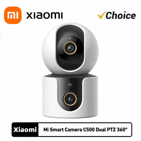 Xiaomi 스마트 카메라 C500 듀얼 렌즈 PTZ 360 ° 애완동물 및 얼굴 감지 400만 픽셀 풀 컬러 야간 투시경 WiFi 6 MiHome 앱용