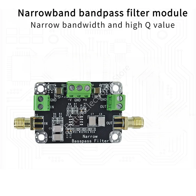 

Модуль узкополосного полосового фильтра. Узкая полоса пропускания и высокое значение Q.