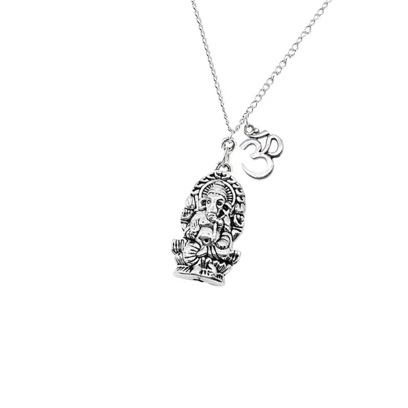 Ganesha hindu God Necklace, Women Men Spirituality Yoga Pendant Necklace Hindu elephant god Ganesh Religion Jewelry Gifts