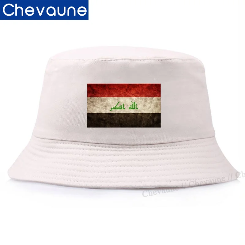 Iraq Flag Bucket Hats Print Cool Fans parasole Funny Sport Outdoor Summer Fisherman Caps IRQ National Flag Fishing Caps Teams