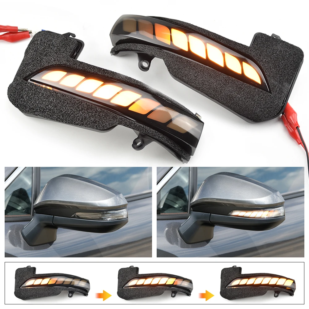 1Pair Side Rear View Mirror LED Dynamic Turn Signal Light For Toyota Hilux Revo Fortuner Innova 2016 2017 2018 2019 2020 2021