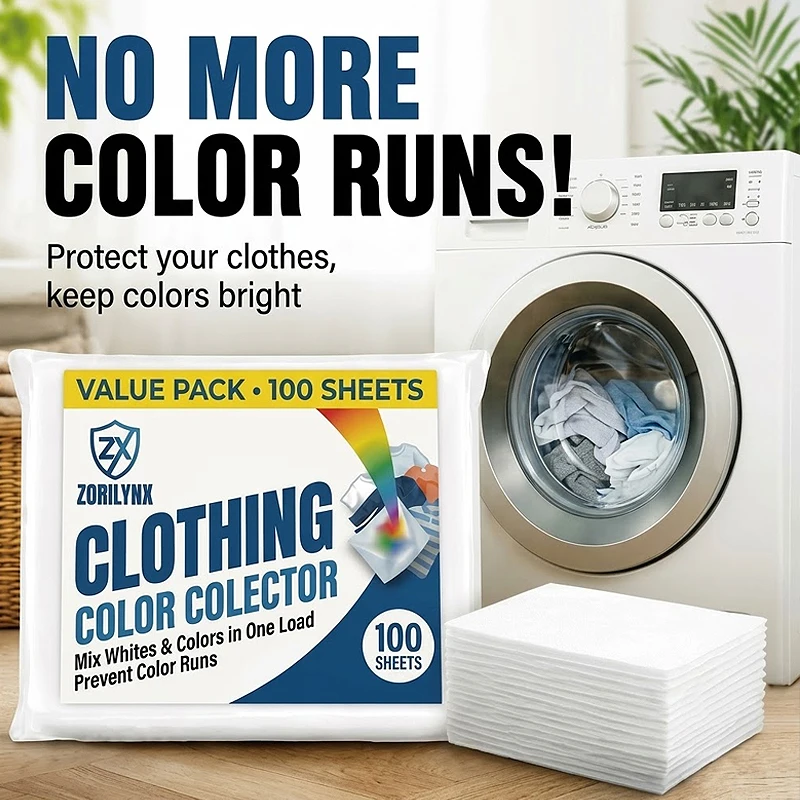 Clothing Color Collector Sheets Laundry Anti-Dyeing Grabber for Mixing Whites and Colors Safely in One Wash Load - ZORILYNX