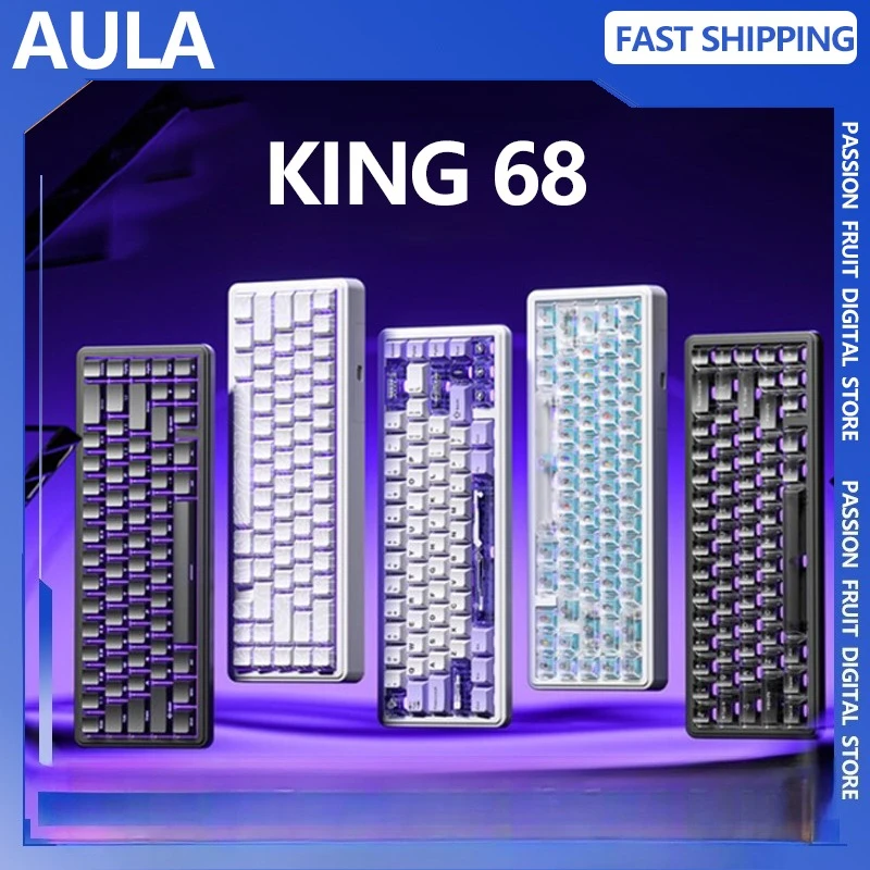 

НОВАЯ проводная клавиатура с магнитным переключателем AULA King68, RT01, 8K, возврат, прокладка с низкой задержкой, индивидуальная механическая игровая клавиатура