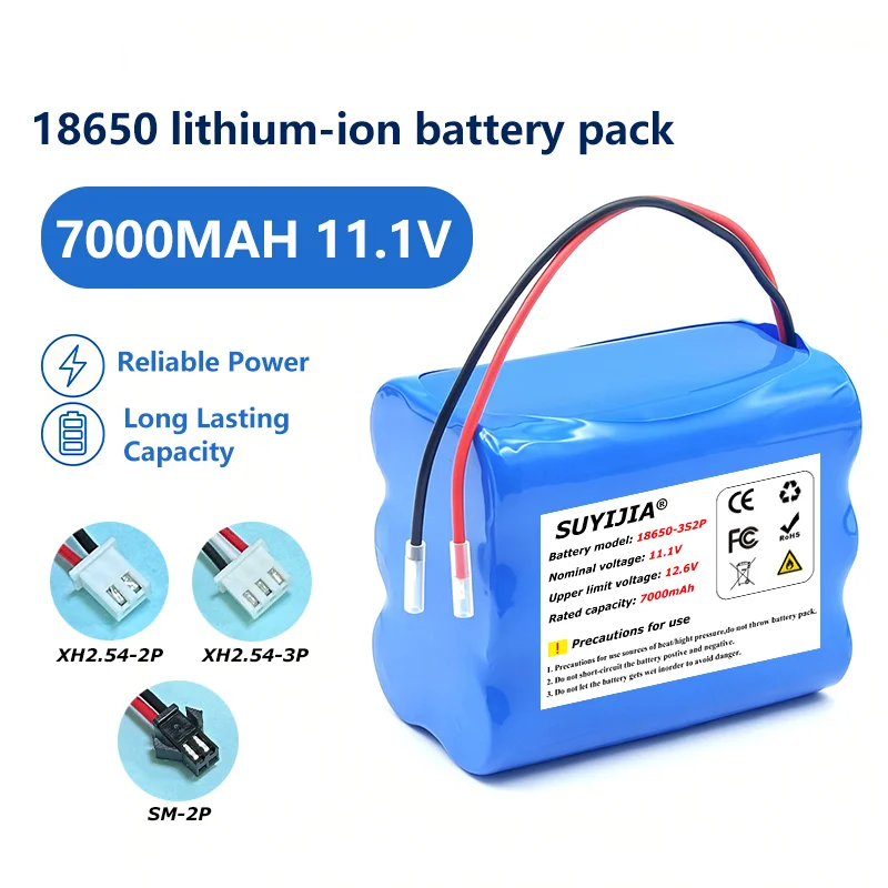 3S2P 11.1V 7000mAh Lithium-ion Battery Pack For CCTV LED Lamp Light Backup Powe Camera Monitor Replacement Battery 12V Battery