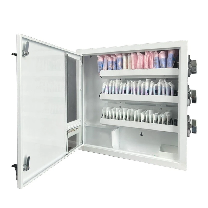 Mini mechanical wall-mounted combo vending machine Small metal vending machine with coin token payment system