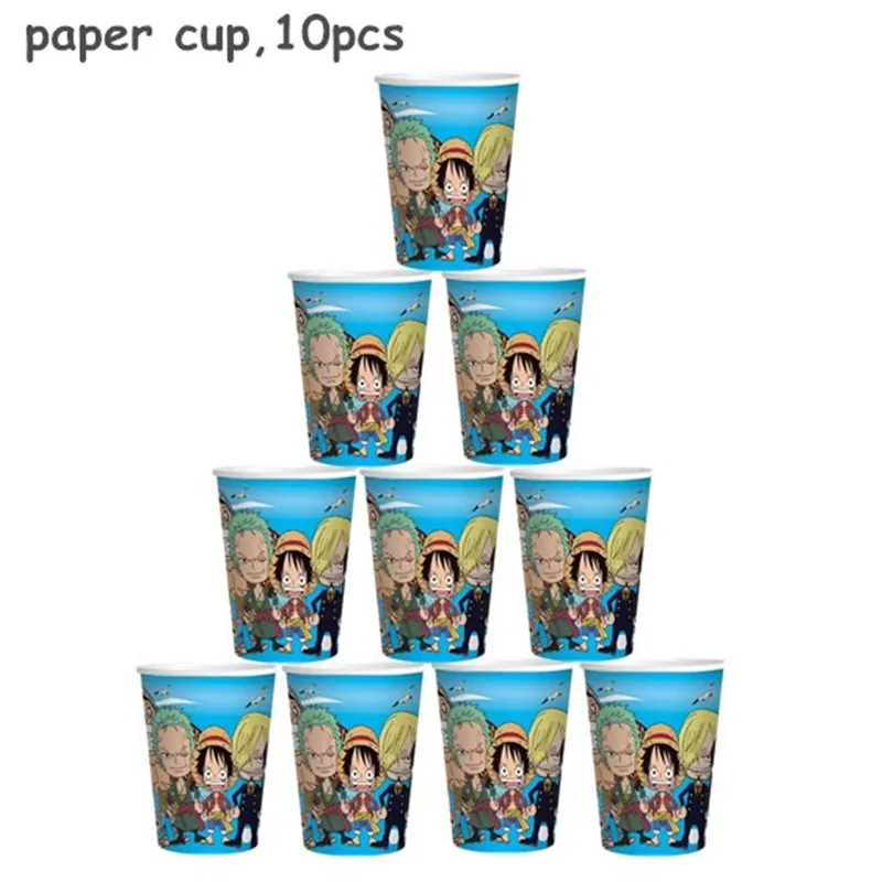 ONE PIECE Theme Birthday Decoration Disposable Tableware Party Supplies Baby Shower Paper Cups Plates Napkins Background Decor