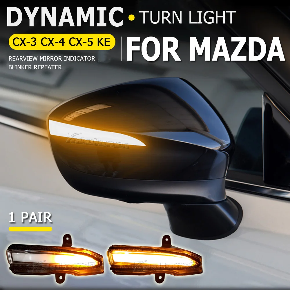 LED Light Dynamic Turn Signal Side Mirror Blinker Indicator For Mazda CX-3 CX3 2016-2019 CX-4 CX-5 CX5 2016 2016.5 Facelift