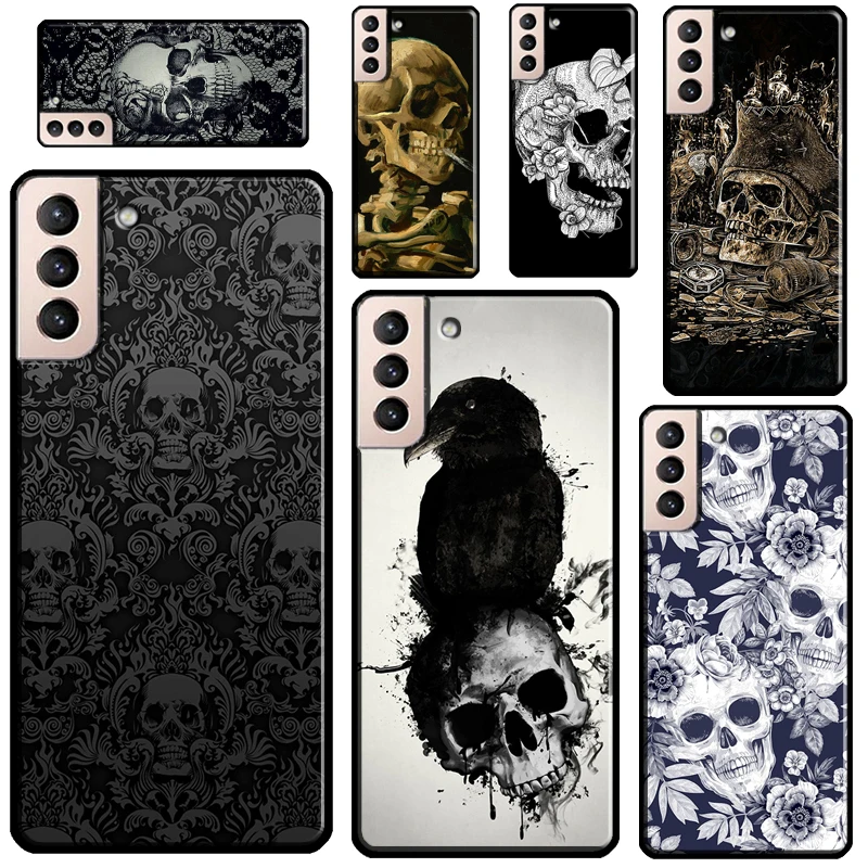 

Чехол с готическим черепом для Samsung Galaxy S22 S21 Ultra S20 FE S8 S9 S10 Plus Note 10 Note 20 Ultra Coque
