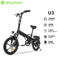 Isinwheel U3 Adult Electric Bike 250W Electrical Road Bicycle 36V 7.8Ah Fatbike E-bike 16\