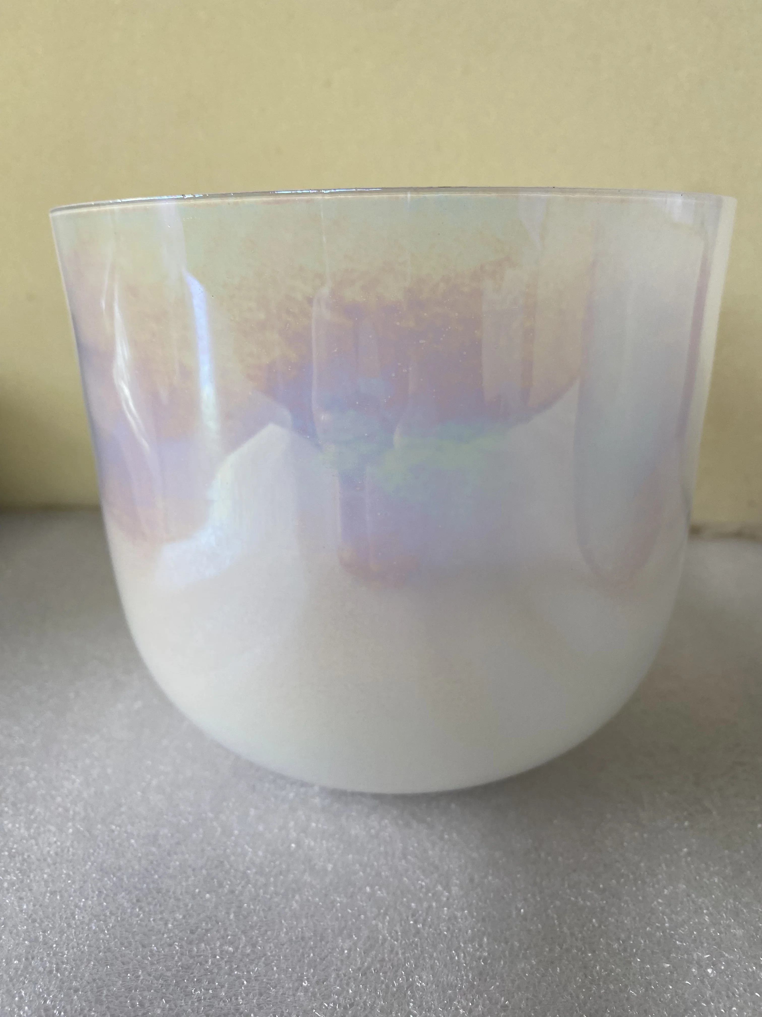 Star Linkup Approx 7.5 Inches Magical Pearl White Cosmic Crystal Sound Bowl 3 Octave 432Hz Ideal E Pitch For Solar Plexus Chakra Energy Balancing Meditation Tool