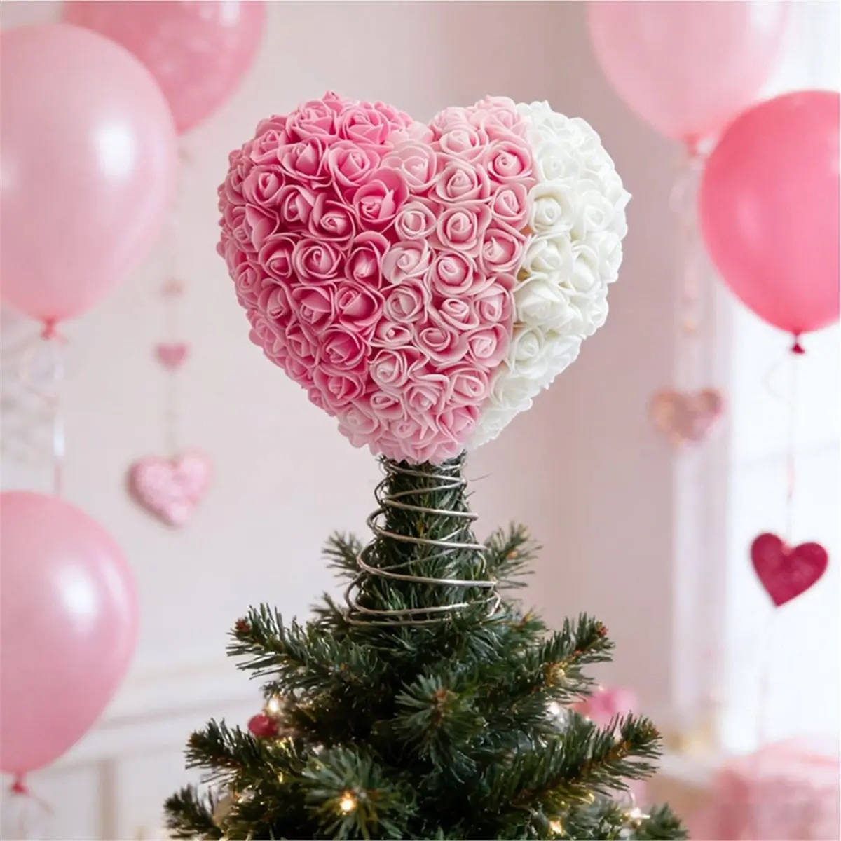 

Романтическое украшение в виде сердца-дерева 11,6 дюйма для Дня святого Валентина, свадеб, праздников и вечеринок, розовое