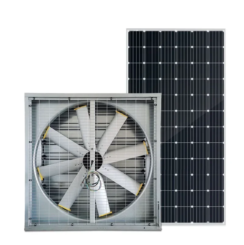 48'' 8 PCS Aluminum Fan Blades Direct Driven Solar Powered Industrial Exhaust Ventilation Fan