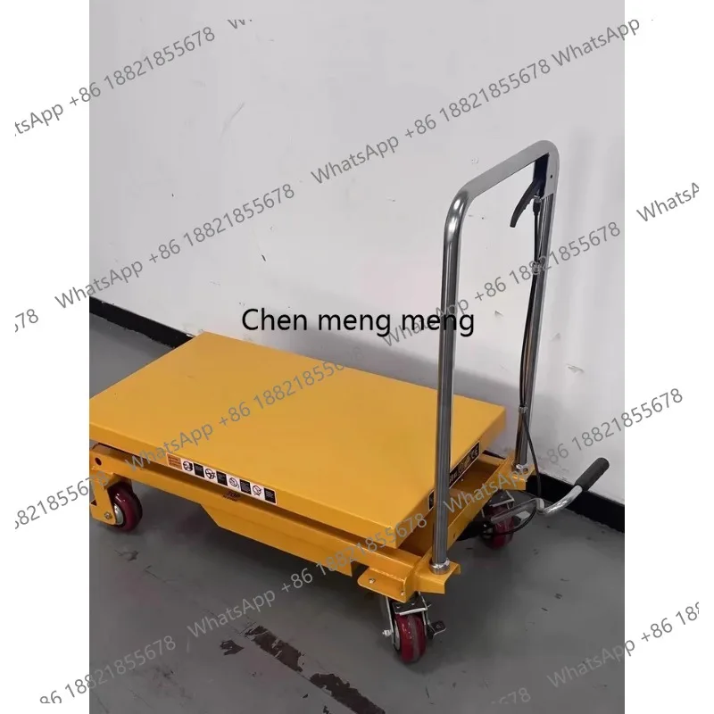

100KG 500KG Mobile Manual Hydraulic Scissor Lift Table Hand Push Small Elevating Platform Moving Lift Machine