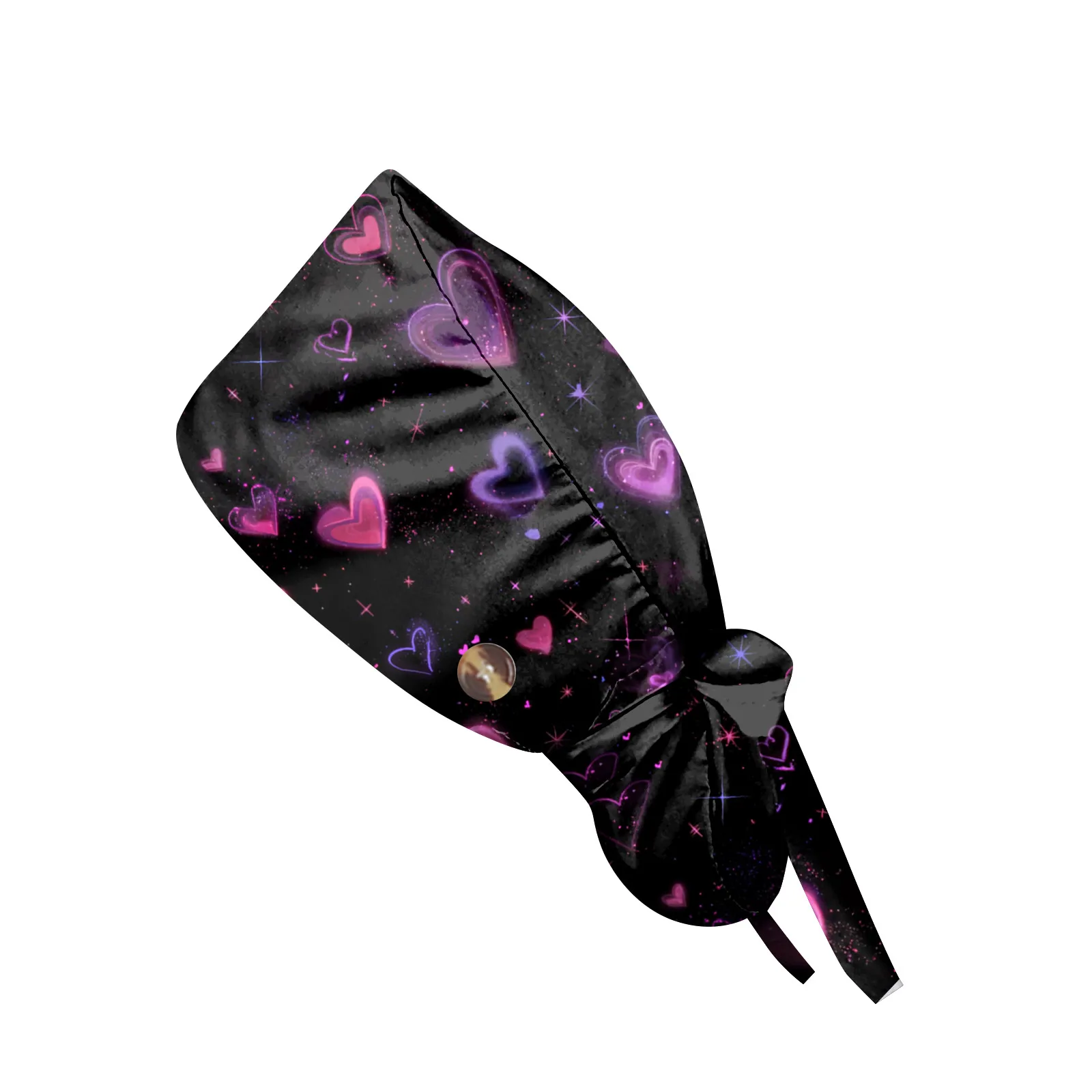 Pure Cotton Surgical Cap Long Hair Style Nurse Hat Workwear Head Cover Heart Finish for Female Healthcare Professional