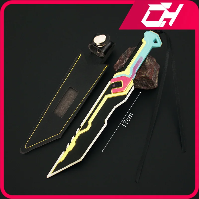 Glitchpop Metal faca arma para meninos, Valorant, jogo espada periférica, Samurai Katana, brinquedos modelo, presentes, 17cm