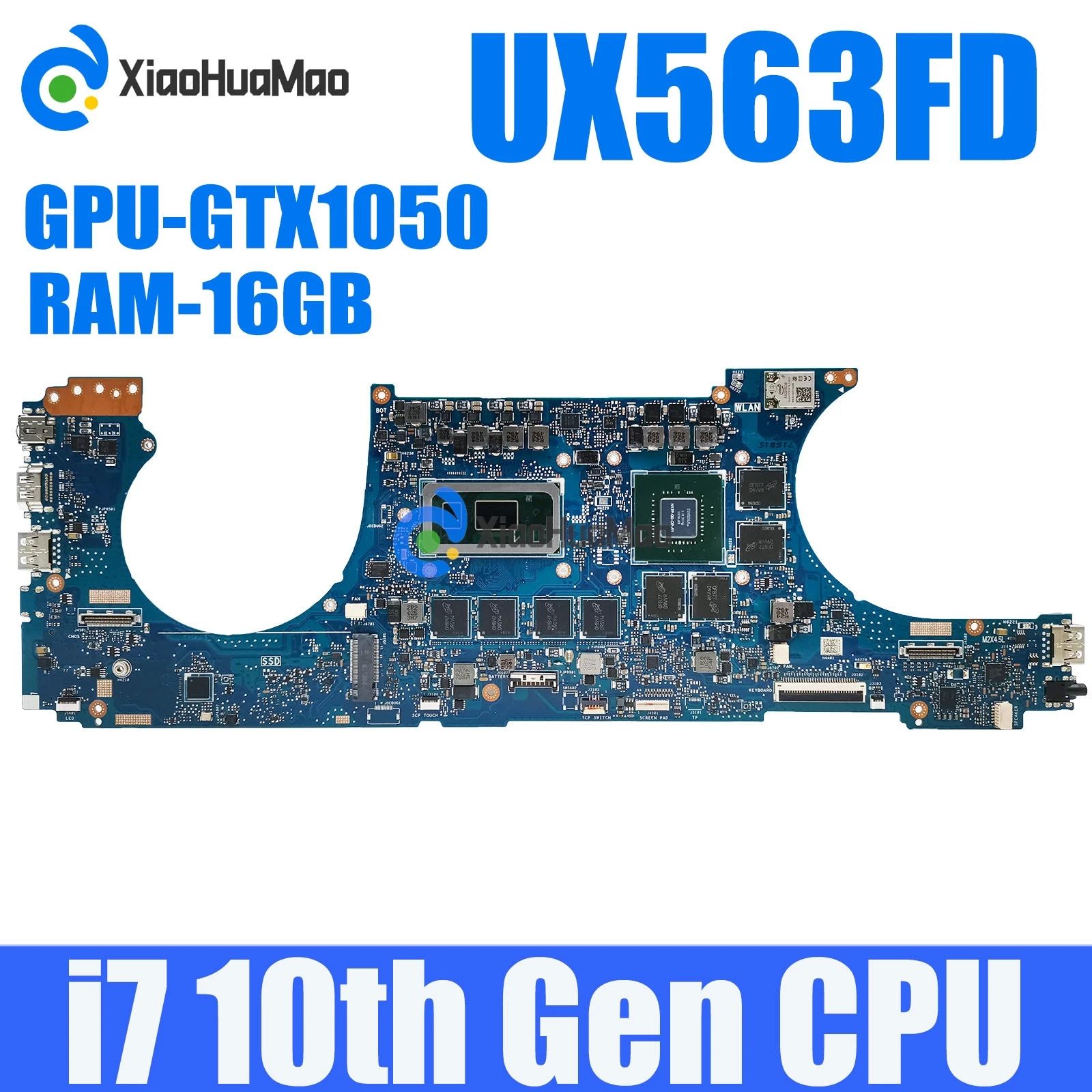 

UX563FD i7-10510U CPU 16GB-RAM GTX1050-V4G Laptop Motherboard For Asus ZenBook Flip UX563FD UX563F BX563FD RX563FD Mainboard