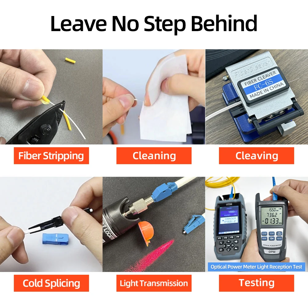 SAIVXIAN FTTH Fiber Optic Tool Kit with Fiber Fibra Optica Power Meter and 10mW Visual Fault Locator FC-6S FTTH Tool