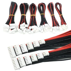 Lot d'extensions de fils de chargeur pour batterie LiPo, cordon à longueur 20 cm, 1S 2S 3S 4S 5S 6S, 22 AWG, câble, pour véhicule radiocommandé, 5 pièces par ensemble,