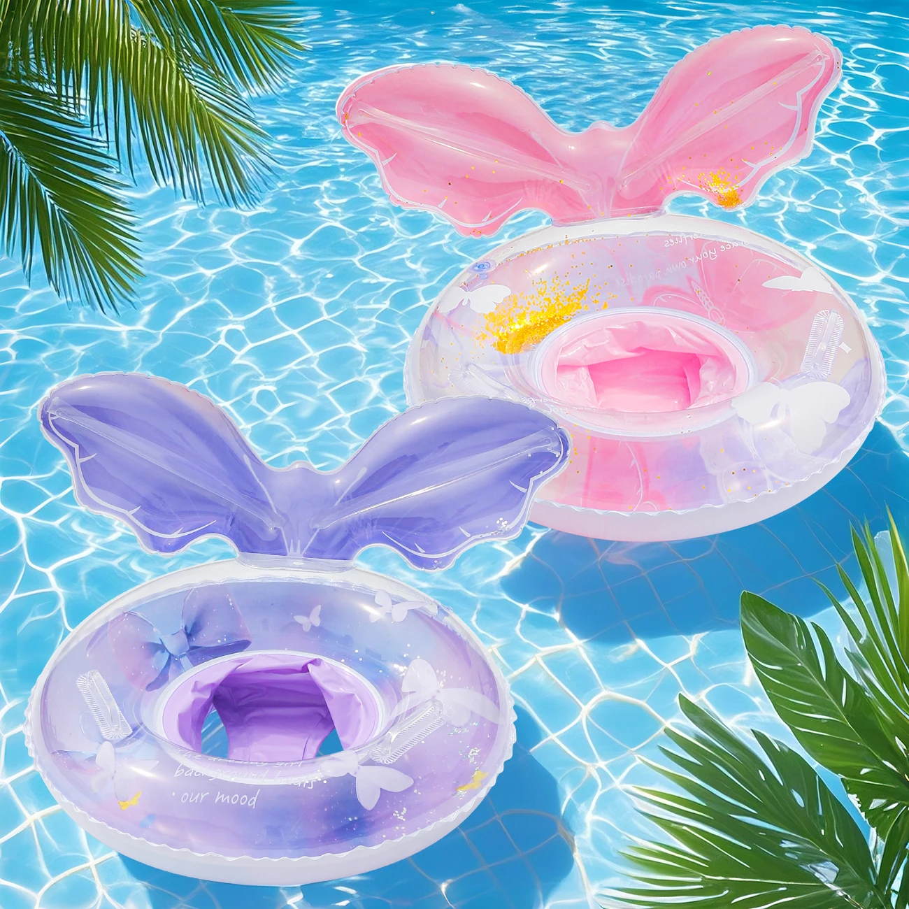 1PC プールフロートリング、インフレータブルスイムチューブ、水泳アクセサリー、夏のウォータースポーツに最適、プールフロートギア