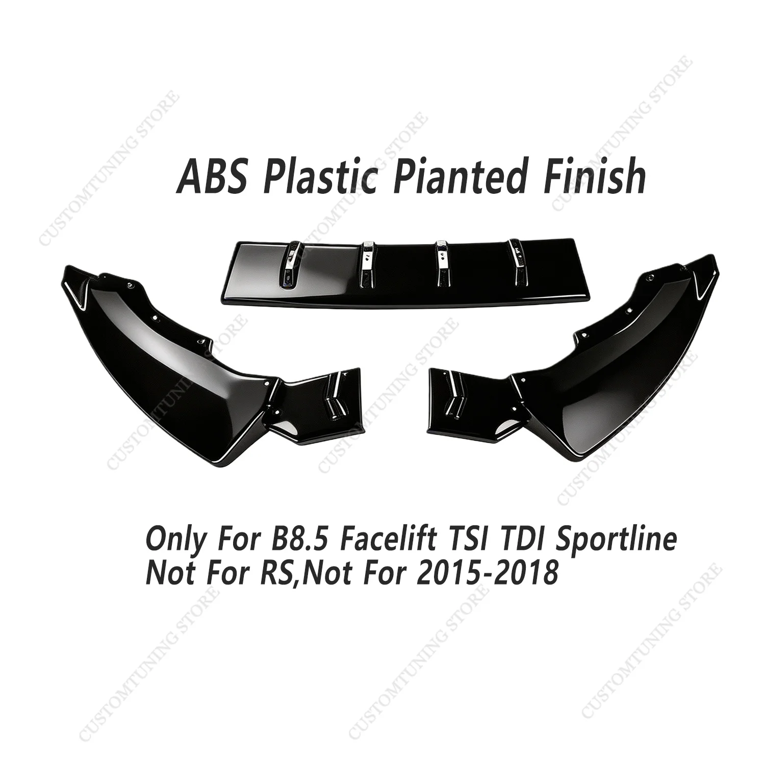 For Skoda Superb Ⅳ 3V3 3V5 3Pcs Front Bumper Lip Spoiler Splitter Superb B8.5 TSI TDI Sportline 2019-2022 Bodykits Tuning