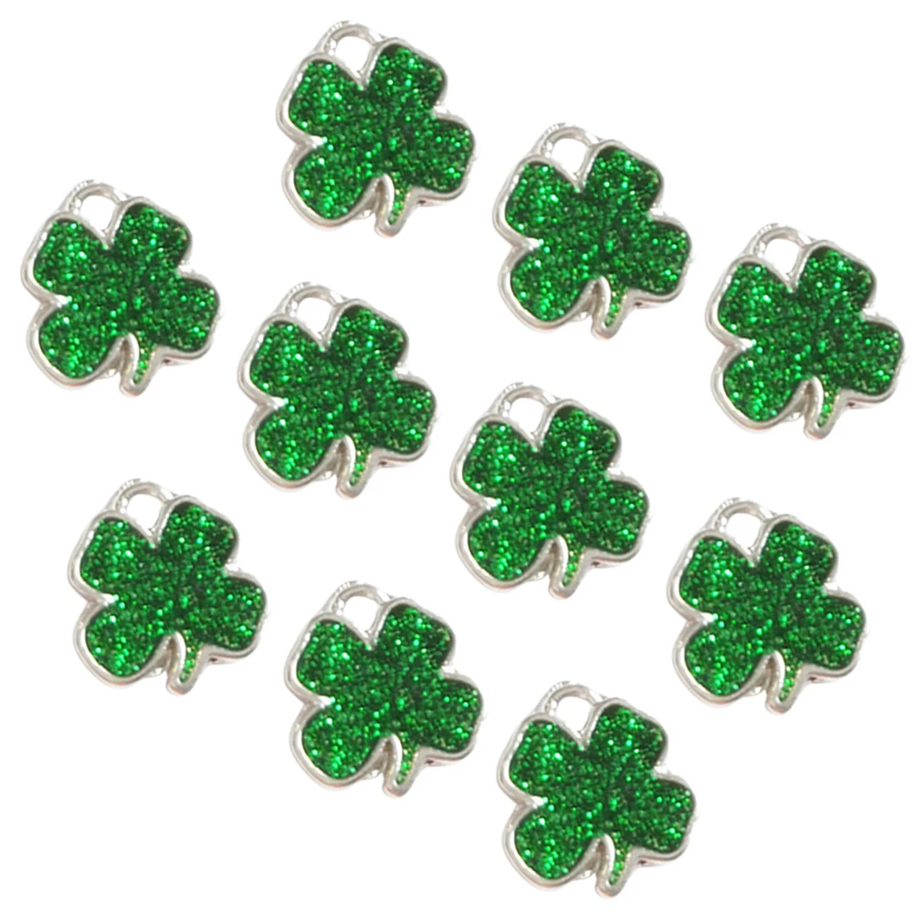 

10 Pcs Four Leaf Pendant Keychain Mini Jewelry Accessories Alloy Durable DIY Necklace Bracelet Charm Craft Supplies